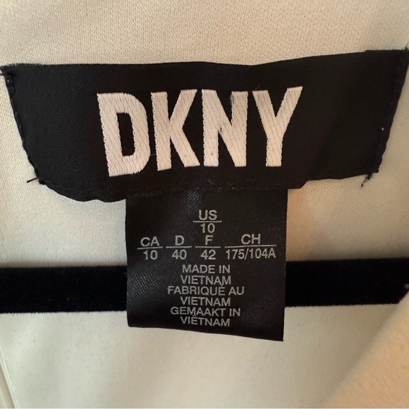 DKNY V-Neck Flutter Sleeve Solid Tie Waist Dress Wedding Summer Ivory Sz 10 - Picture 12 of 13